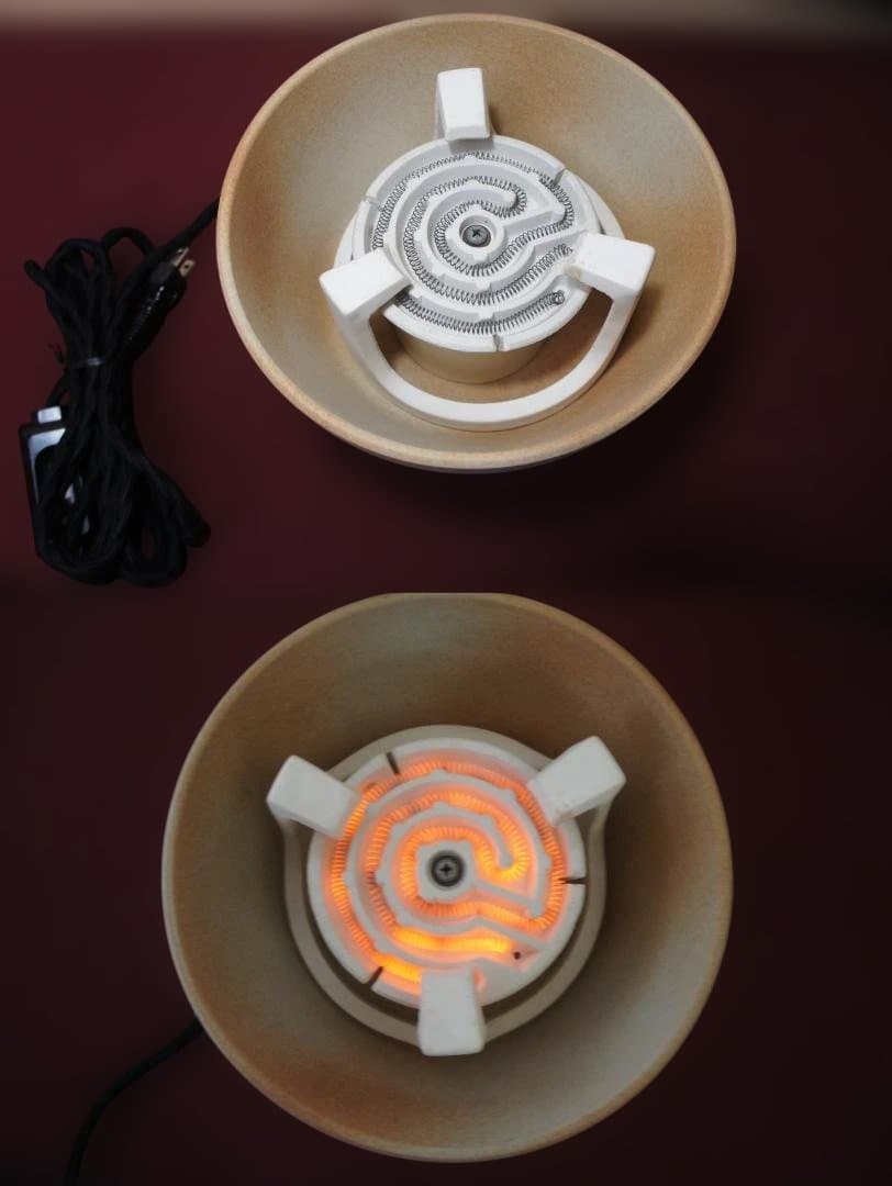 ☆瓶掛け 塩吹 手あぶり卓上火鉢 電熱器 送料込み