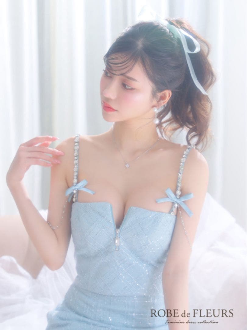 ROBE de FLEURS スパンコールレースセットアップキャミキャバドレス