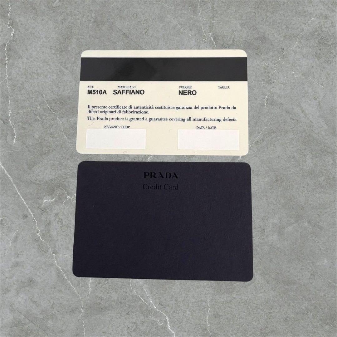 極美品✨ PRADA プラダ 三つ折り財布 サフィアーノ ブラック 三角ロゴ