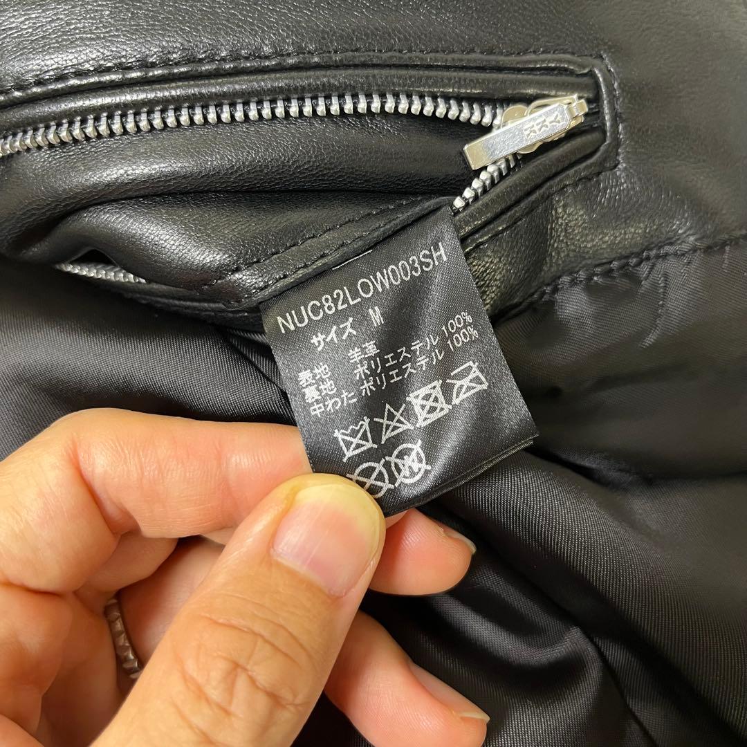【美品】レザージャケット　シングル　ナノユニバース　サイズM