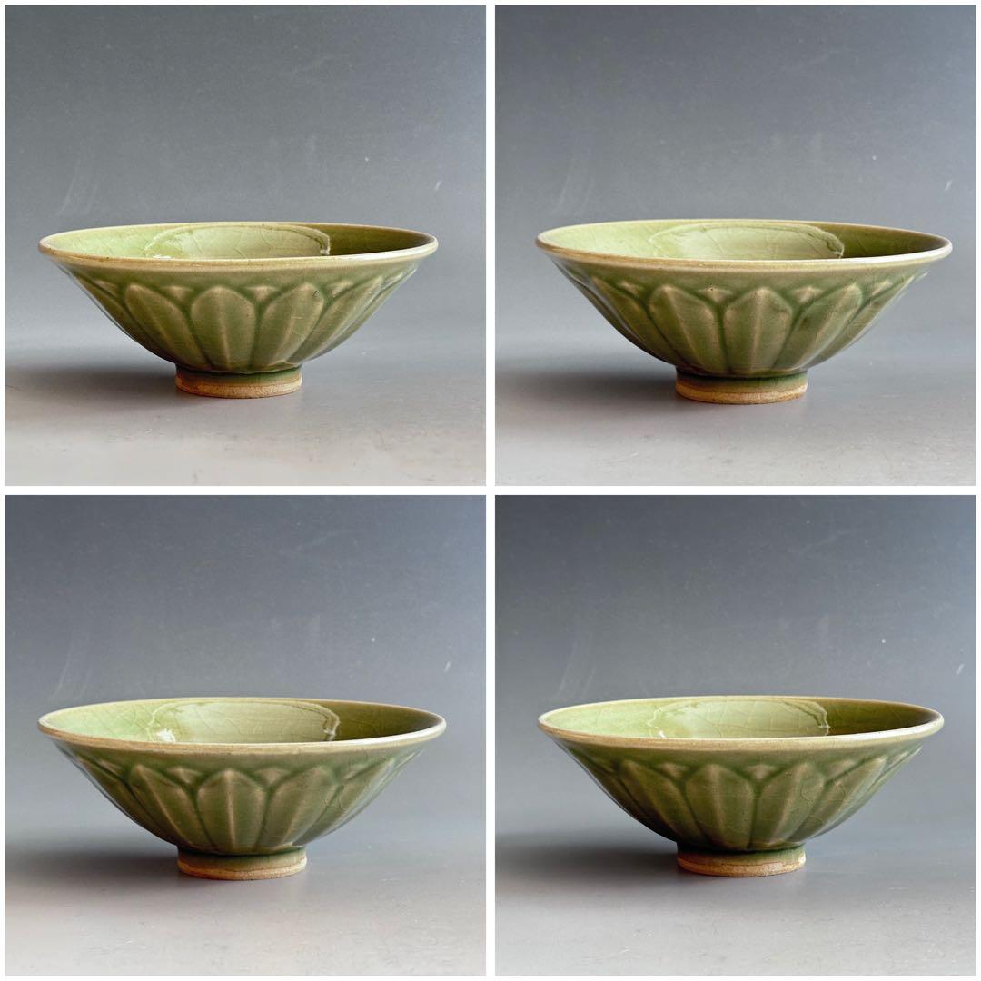 茶道具　青磁　鎬写　茶碗　日比野清峰　共箱　陶芸　薄茶　夏　茶会