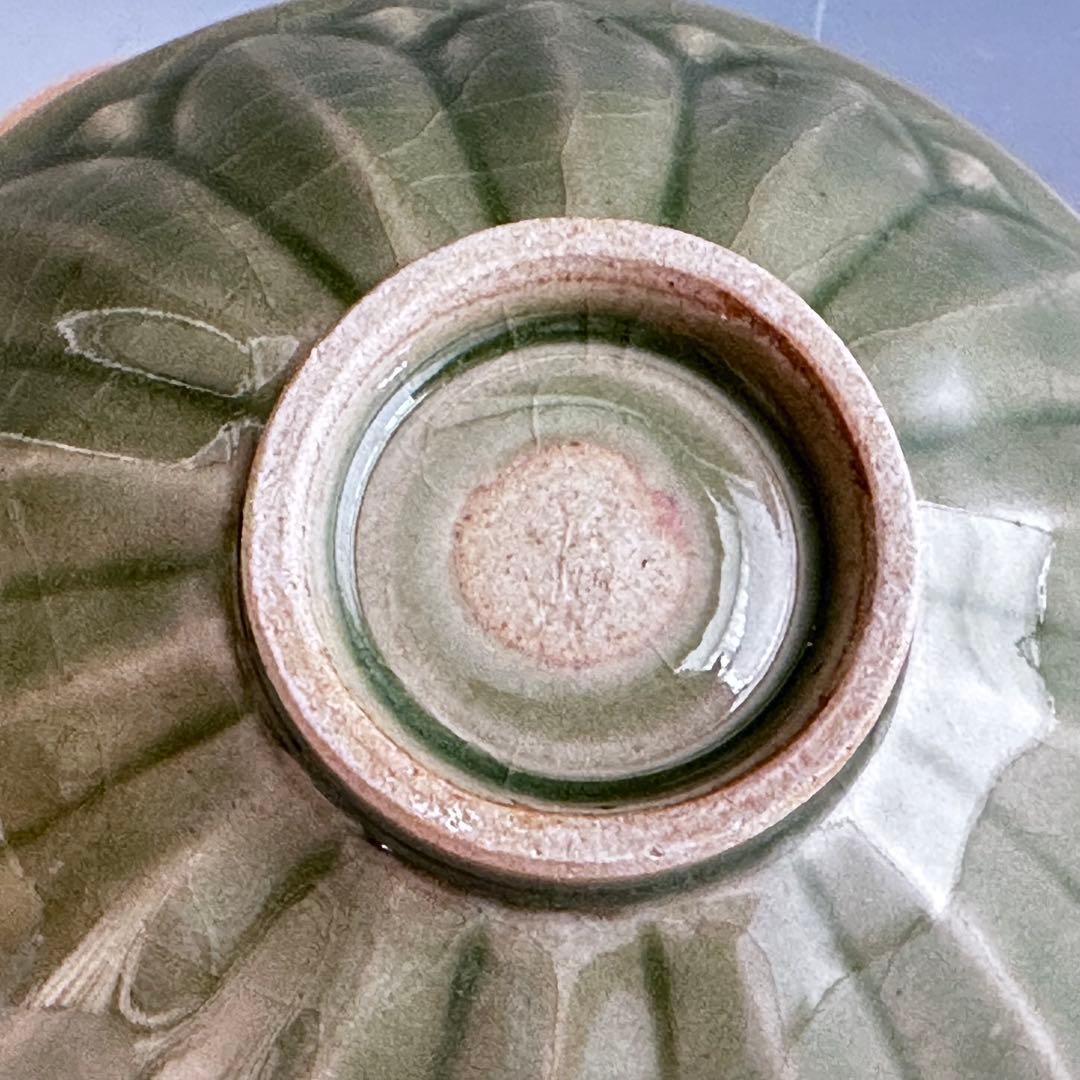 茶道具　青磁　鎬写　茶碗　日比野清峰　共箱　陶芸　薄茶　夏　茶会