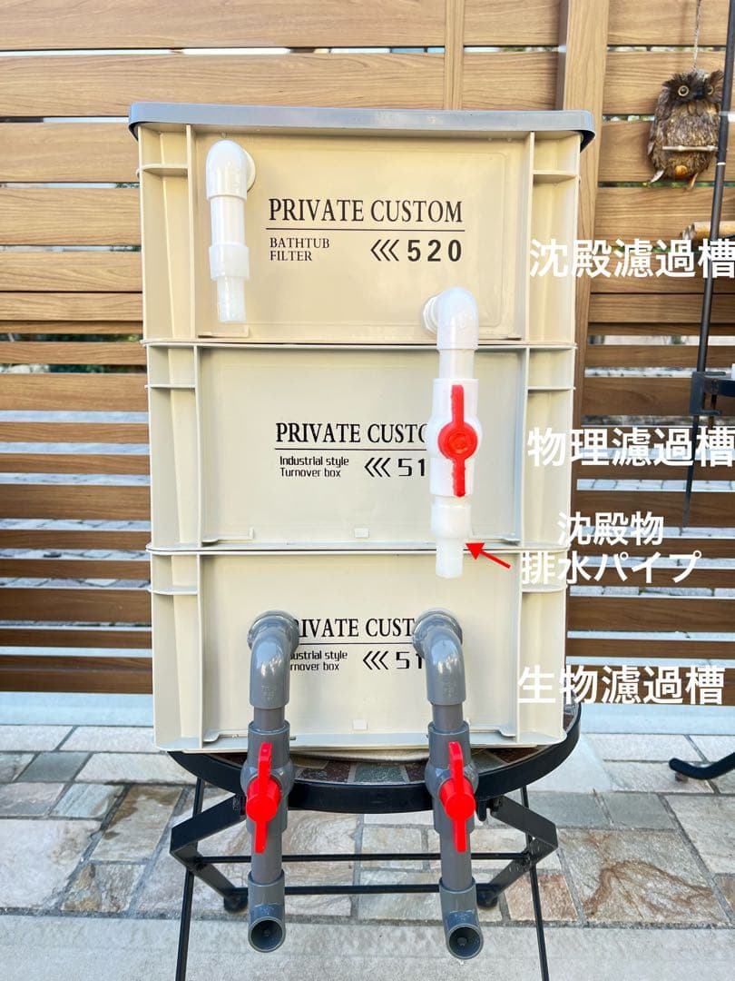 25w水中ポンプ付き　沈殿物理生物一体型濾過槽　アクアリウム外部式濾過装置器