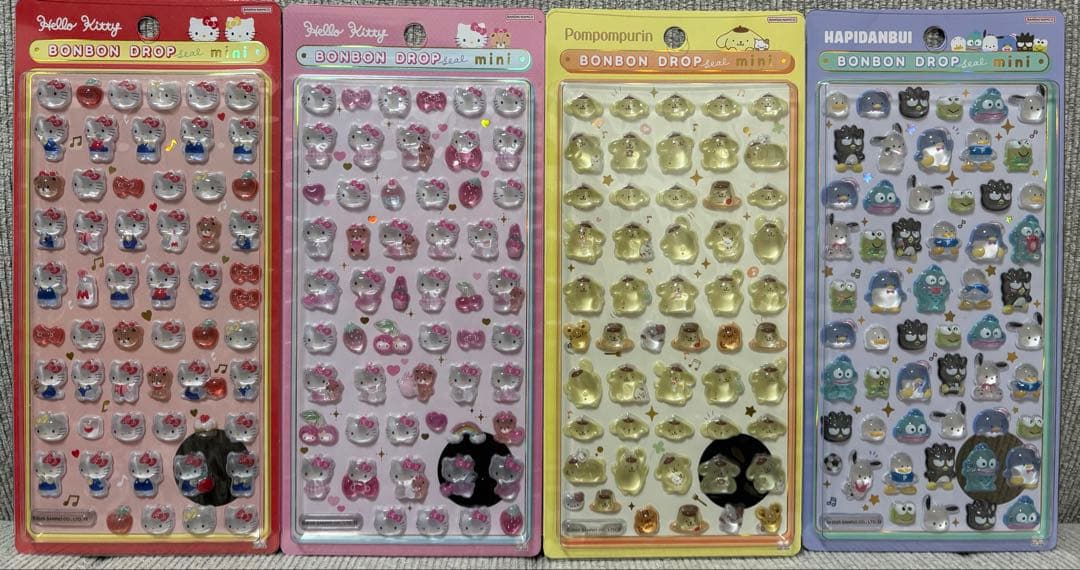 サンリオ ボンボンドロップシール８種 キティ マイメロ クロミ シナモン プリン