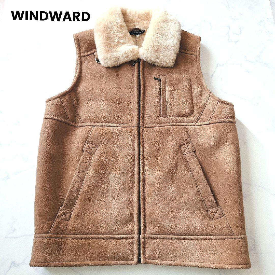 極美品✨本革 シープスキン WINDWARD ボア ムートンベスト メンズ М