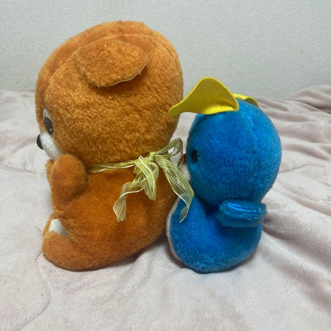 昭和レトロ　ヴィンテージ メーカー名不明　おがくずぬいぐるみ　2コセット　中古