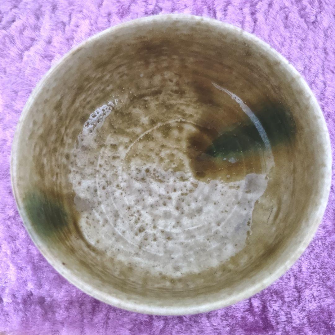 骨董品 野田東山 黄瀬戸焼 黄瀬戸茶碗 抹茶碗 茶道具 夏茶碗 志野焼 鼠志野