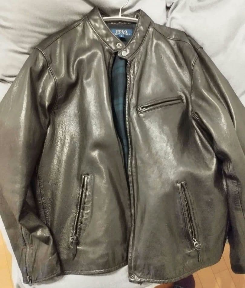 断*き様 レザーシングル　ライダースジャケット 　ラルフローレン