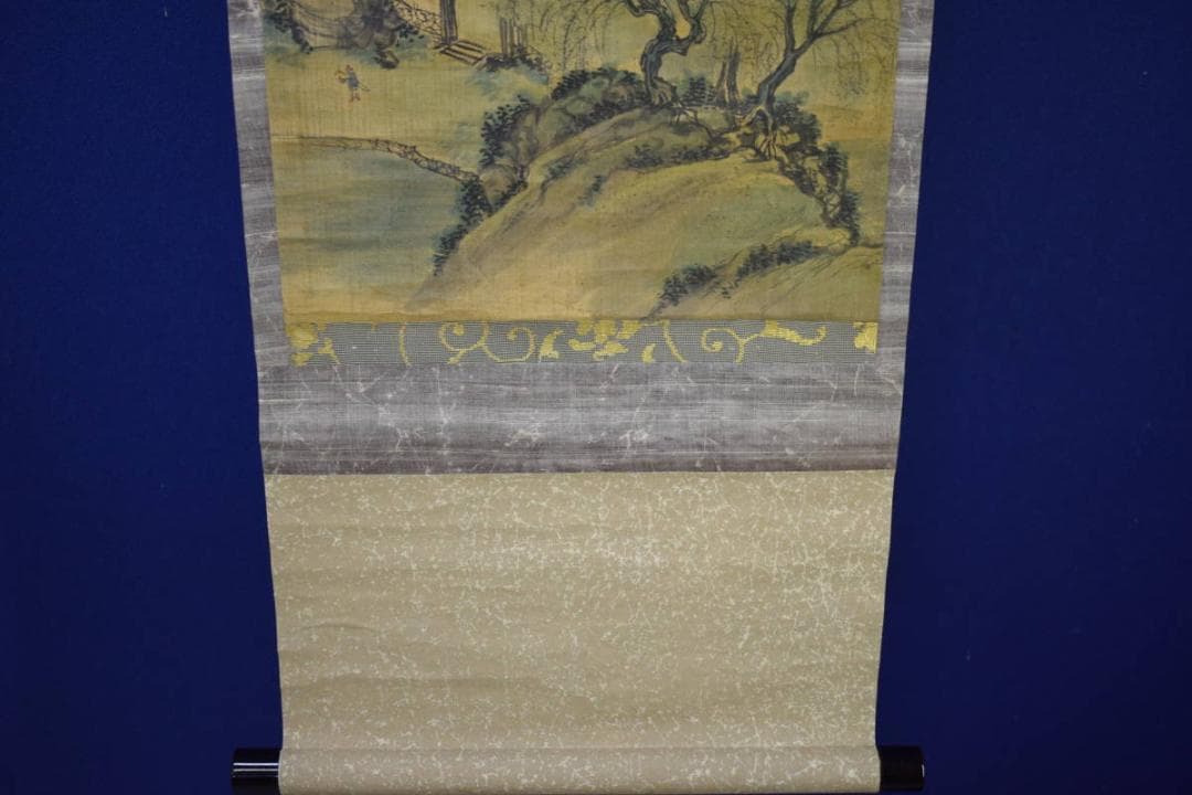 模写/王石谷/山水図/布袋屋掛軸HI-276