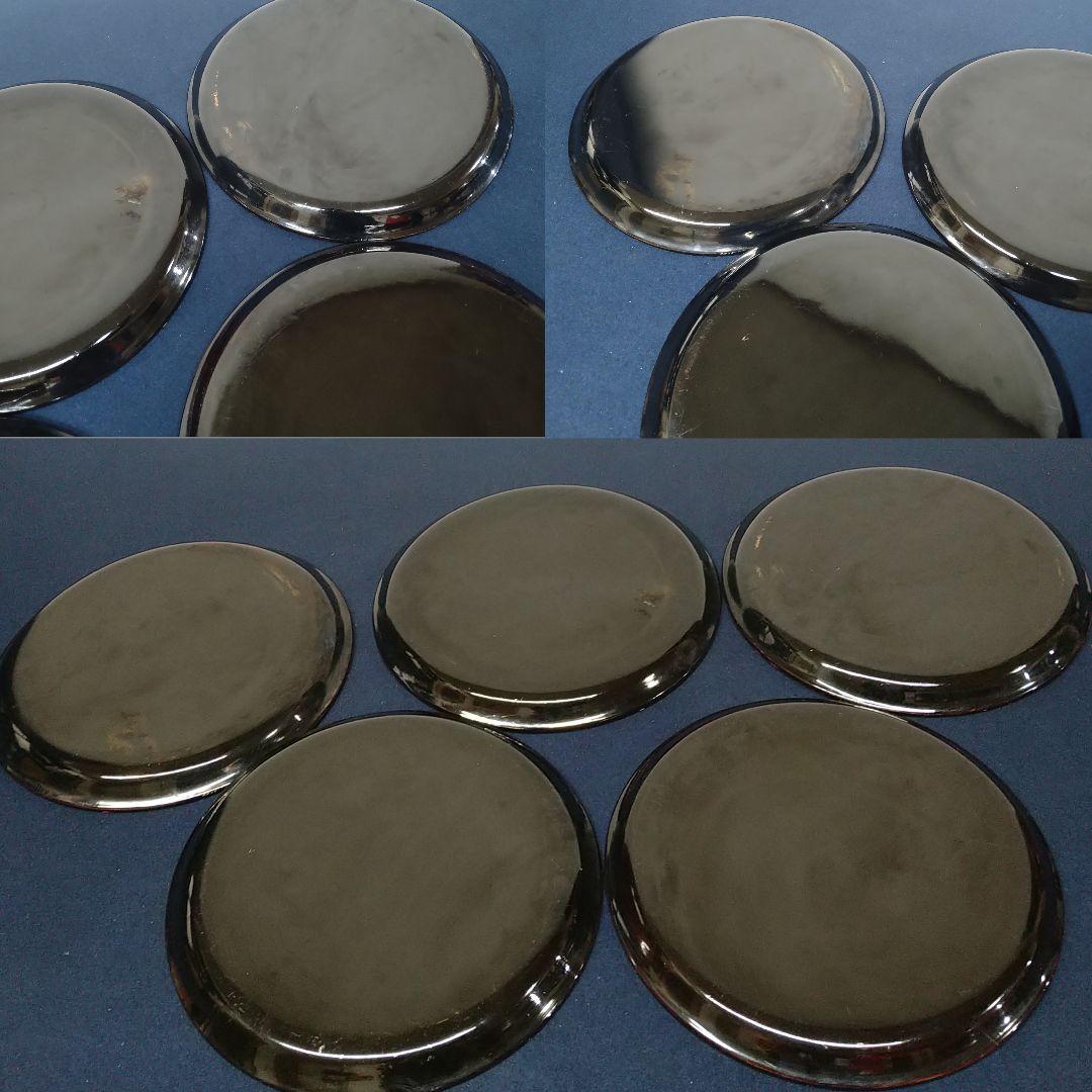 AC81 鯛図 丸盆 一尺五枚 木彫 朱漆盆 煎茶盆 時代 当日物