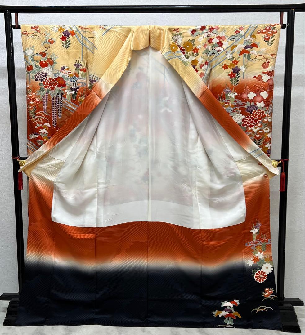 振り袖　フルセット　別誂長襦袢　金彩加工　刺繍入り　振り柄有　川島袋帯　　691