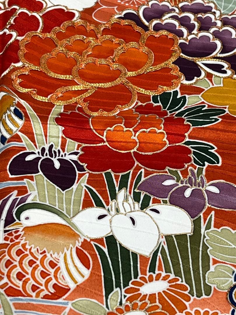 振り袖　フルセット　別誂長襦袢　金彩加工　刺繍入り　振り柄有　川島袋帯　　691