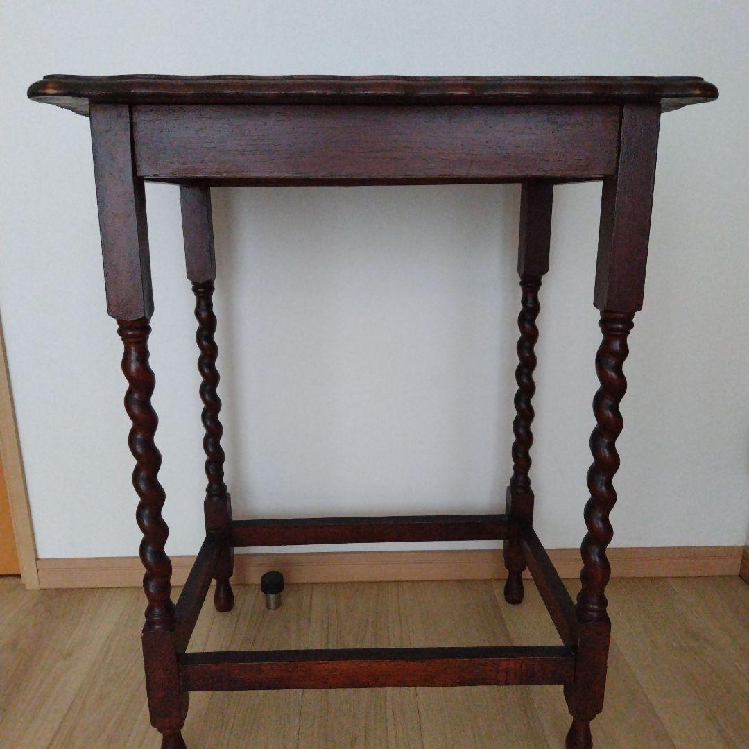 英国アンティーク　サイドテーブル　ディスプレイ　店舗什器　オーク材