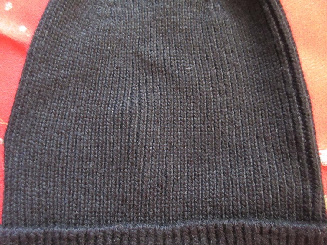 美品! MONCLER モンクレール ニット帽 ニットキャップ ビーニー 黒