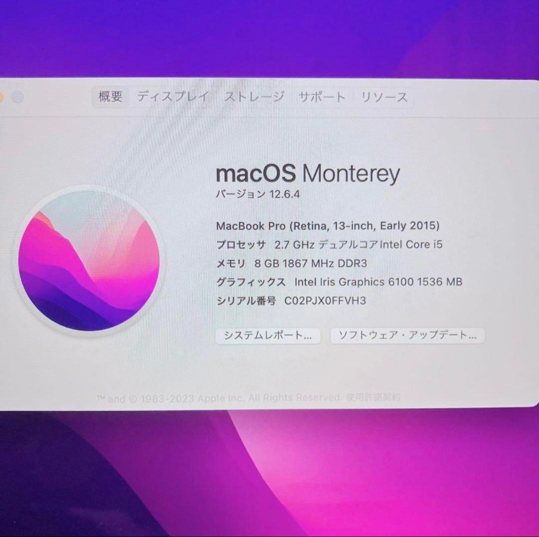 MacBook Pro 爆速SSD256GB メモリ8GBパソコンPC