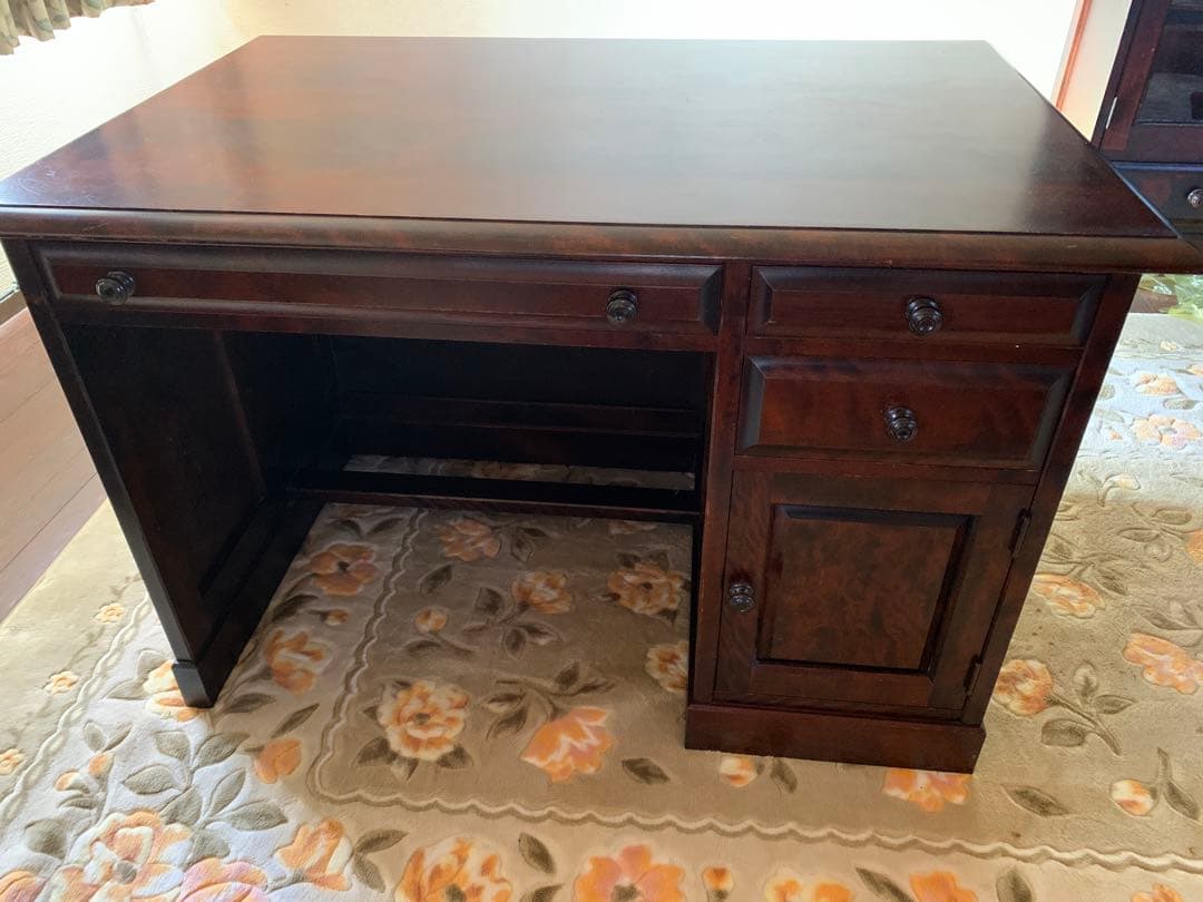 ①北海道民芸家具 片袖机　学習机