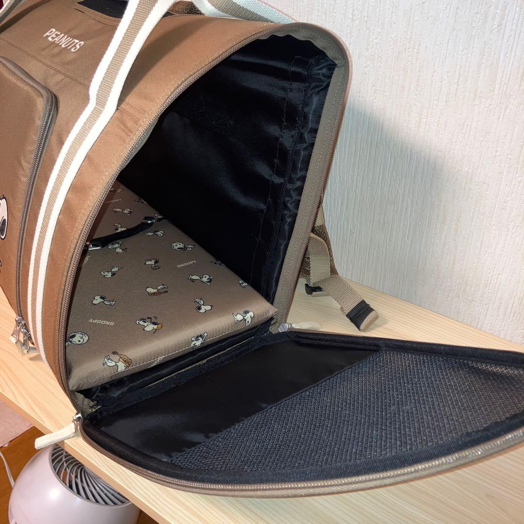 PEANUTS スヌーピー 犬用キャリーバッグ ブラウン
