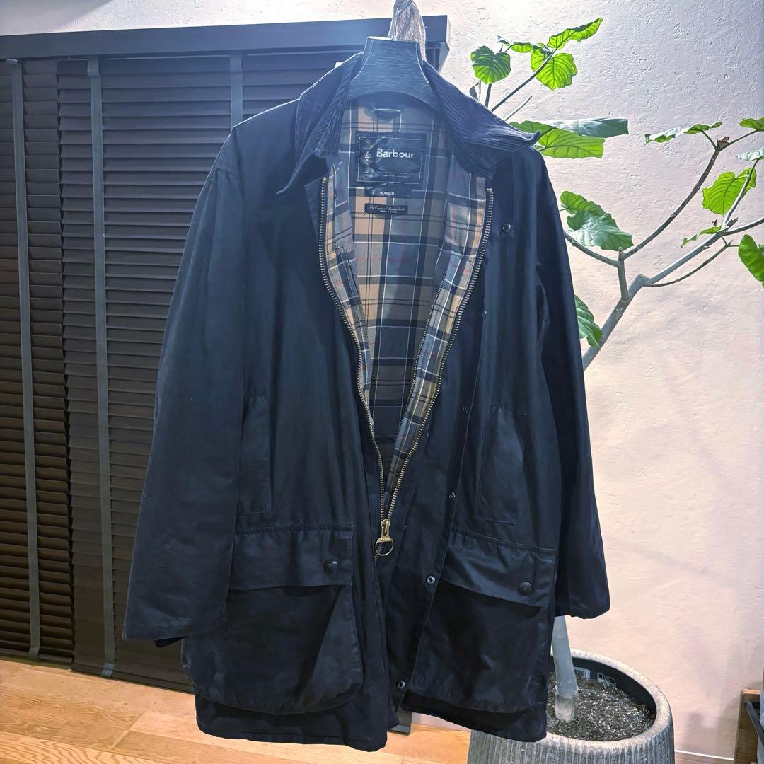 Barbour BORDER ボーダー 英国製 46 リプルーフ済み
