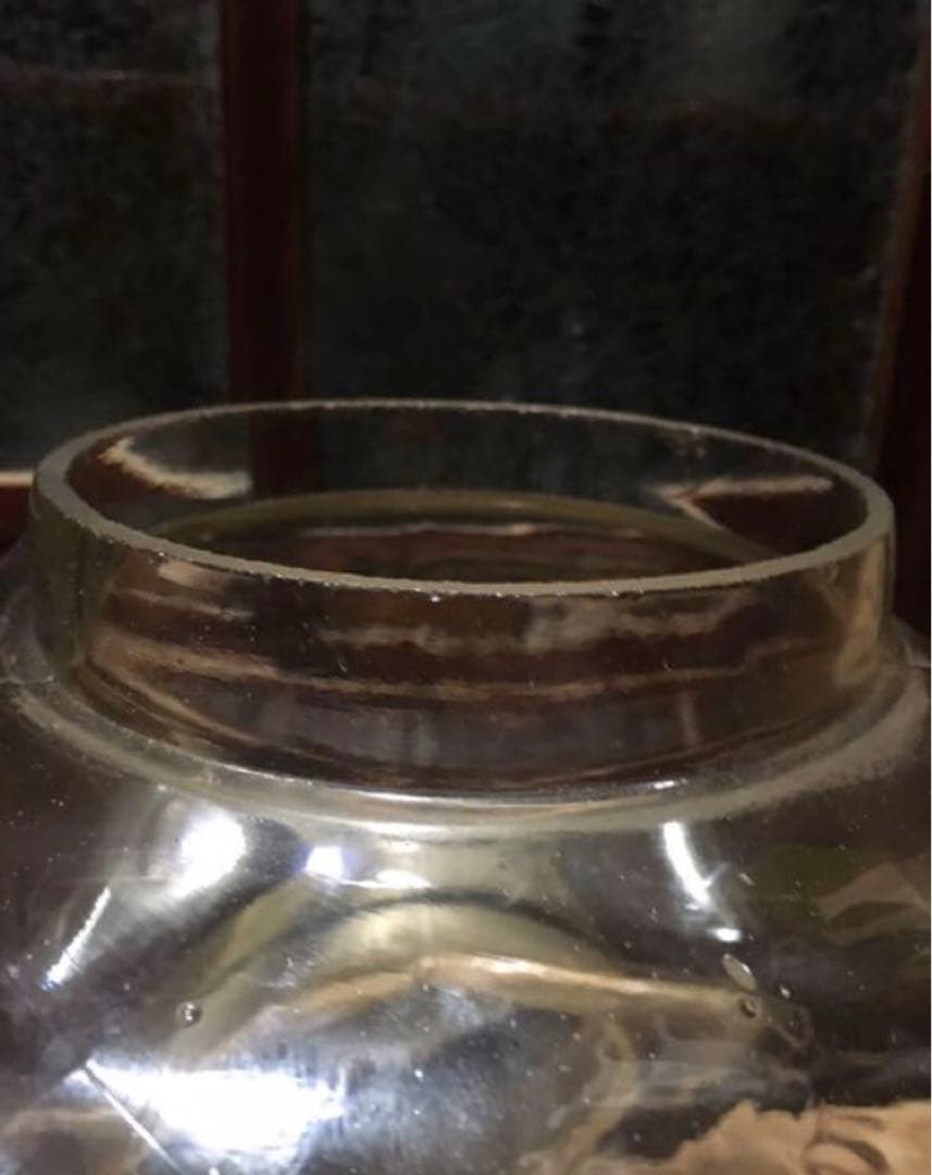 10★ブィンテージ★ガラス ケース★タバコ入れ★エンボス★気泡★ゆらゆら 波★