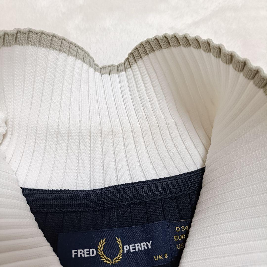 フレッドペリー ニットプリーツシャツ 長袖 ネイビー 完売品 FredPerry