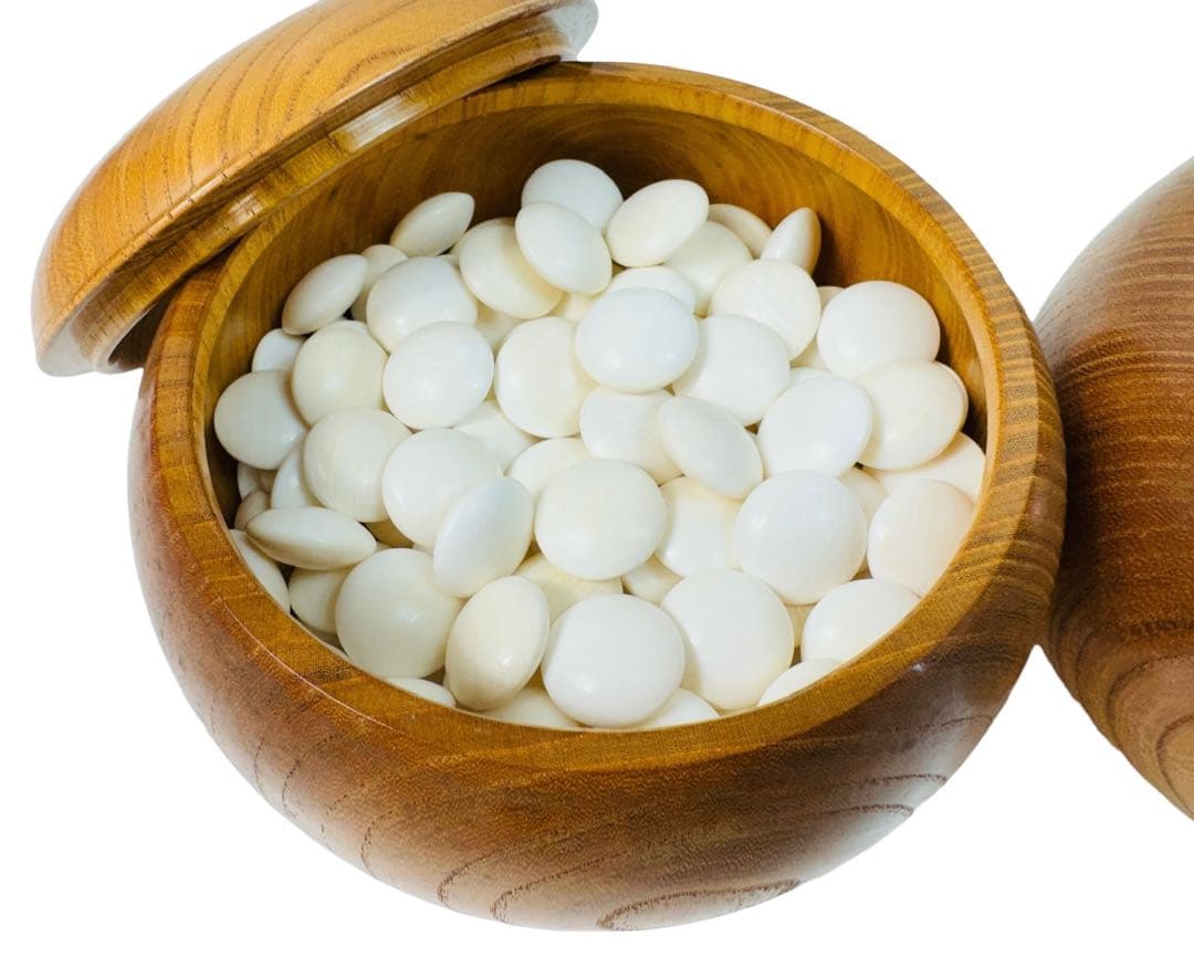 囲碁 36号 蛤碁石 那智黒 碁石 / 超特大 碁笥 欅 上