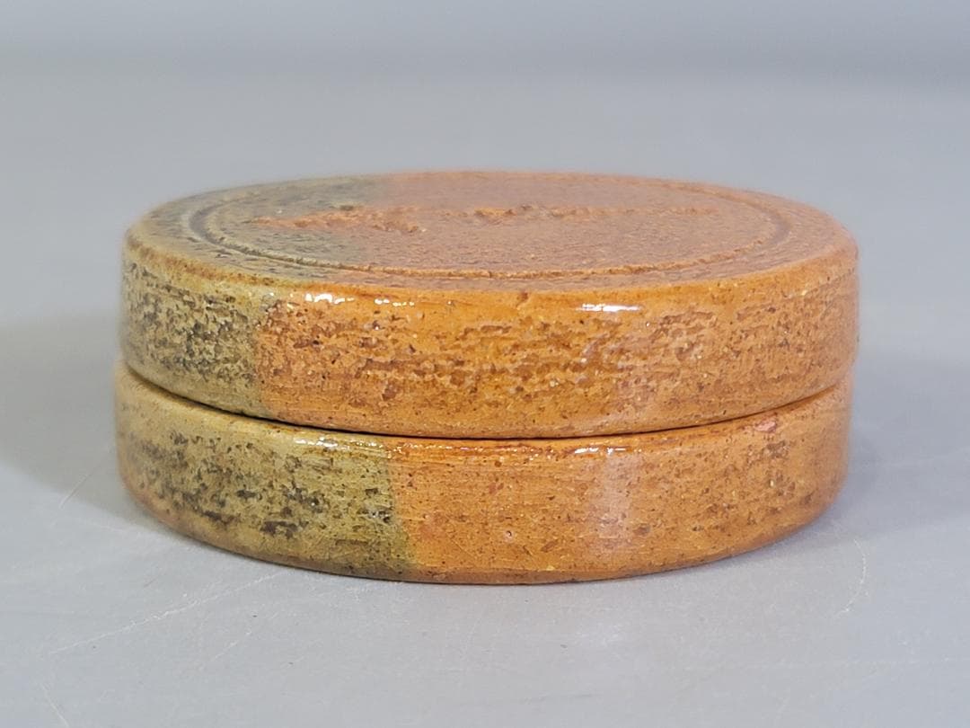 DT178 茶道具 十代 大樋長左衛門 一文字 香合 書付