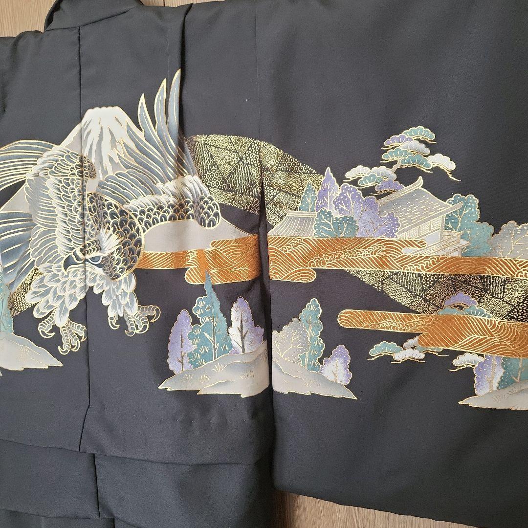 【本日値下げ中】七五三用　5歳　美品　 黒と金の伝統的和装　日本製