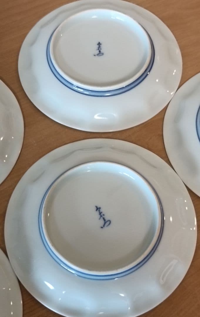 人間国宝 色鍋島 十三代今泉今右衛門作 錦藤袴絵銘々皿5枚　今泉今右衛門　銘々皿