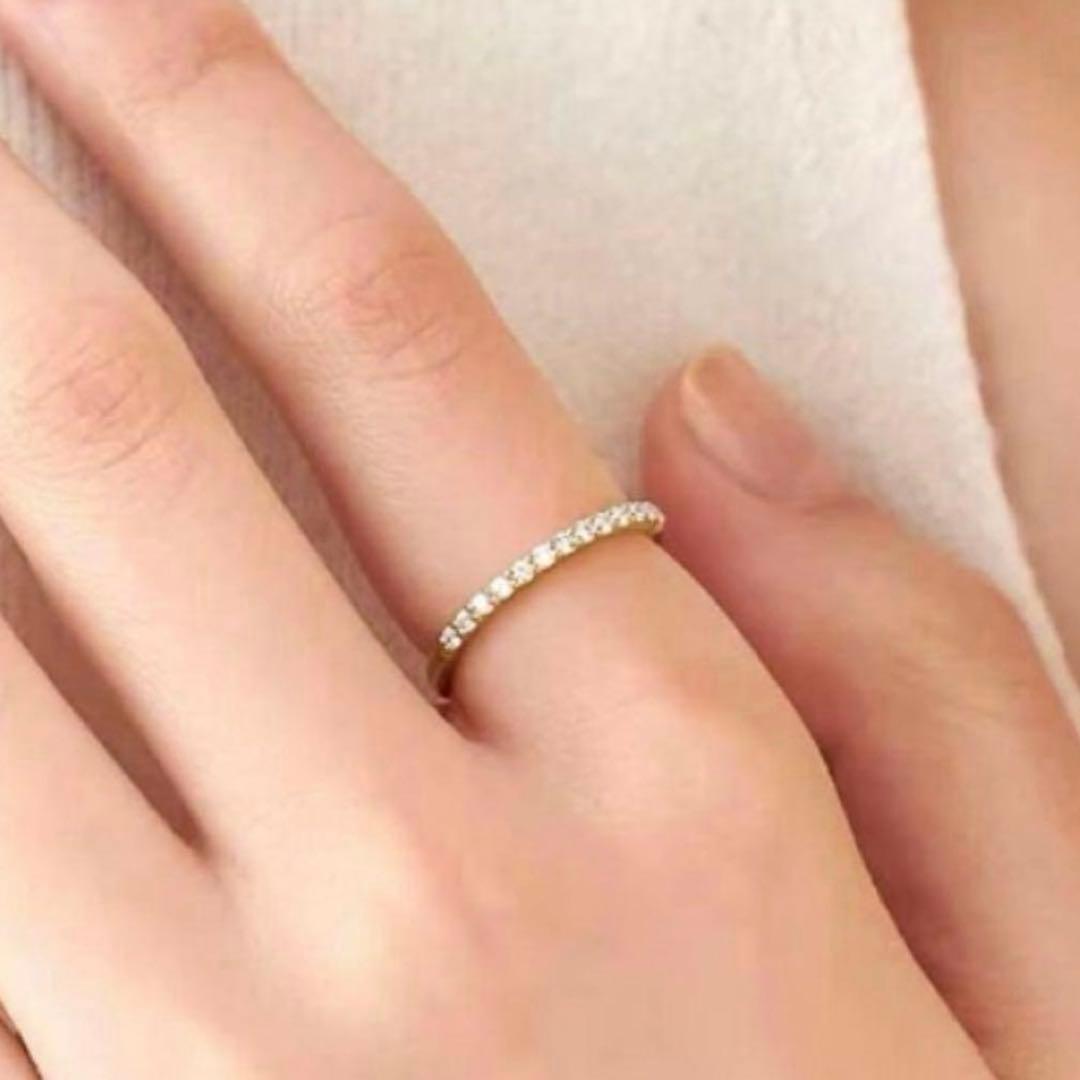 4°C K10 ダイヤ　ハーフエタニティリング　箱無し