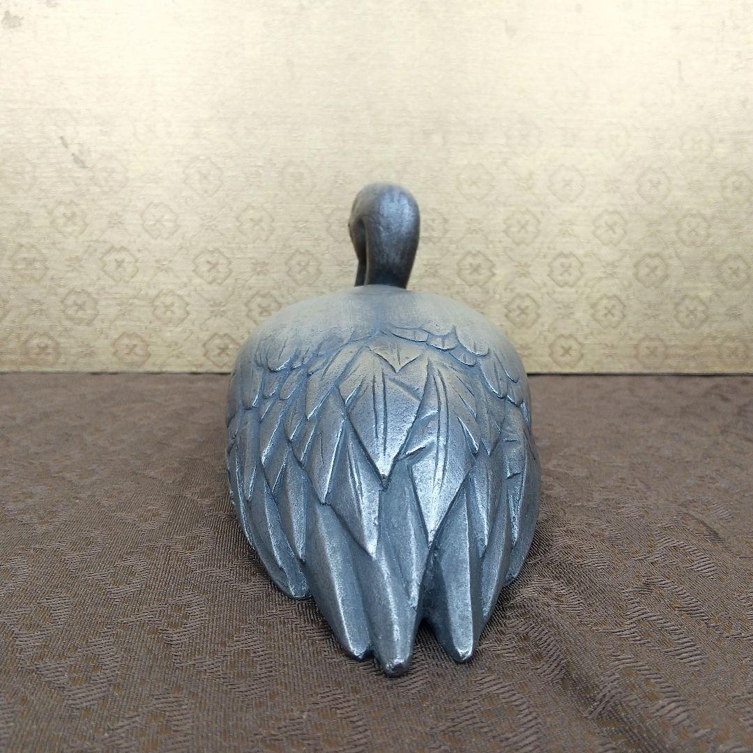 【お値下げしました！】巣籠る鶴　白銅製　中川清作　置物　共箱