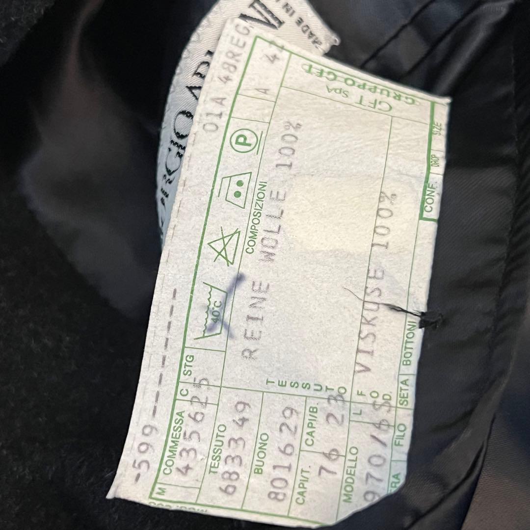 80s GIORGIO ARMANI/ロングコート/ブラック/イタリア製