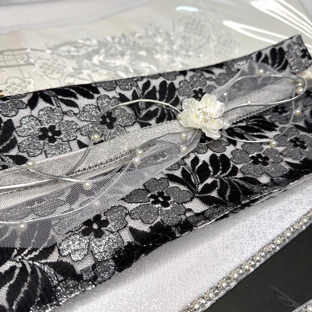 新品　2026年新作　帯締め　帯揚げ　半襟　重ね襟　セット　シルバー　振袖用