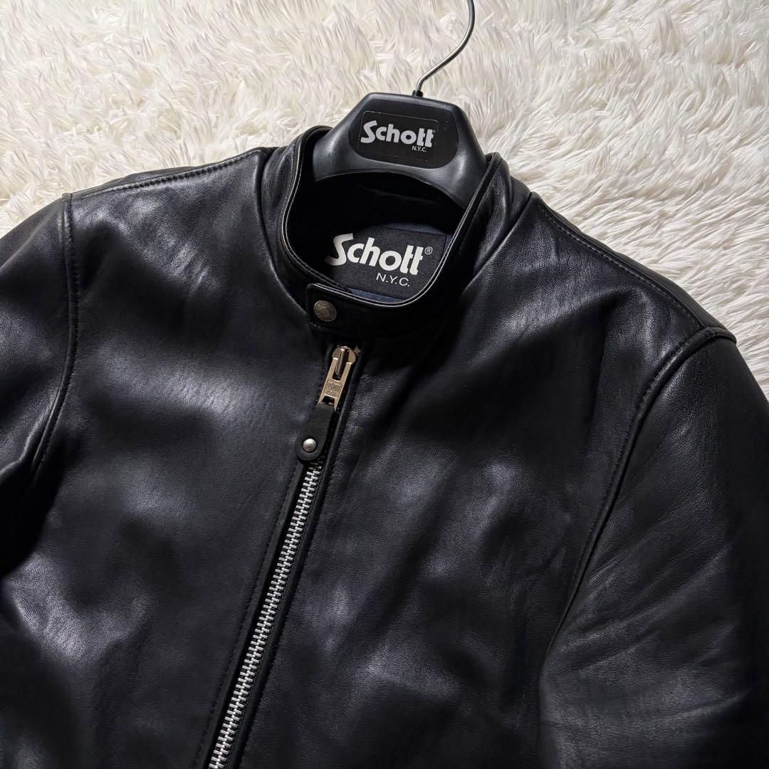 水*翔様 美品✨schott TAKEO KIKUCHI ラムレザー 羊革　黒