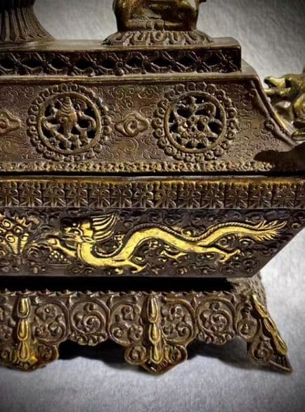 銅器 仏教 八宝香炉 古美術 コレクション品 銅製 工芸品 彫刻装飾品置物
