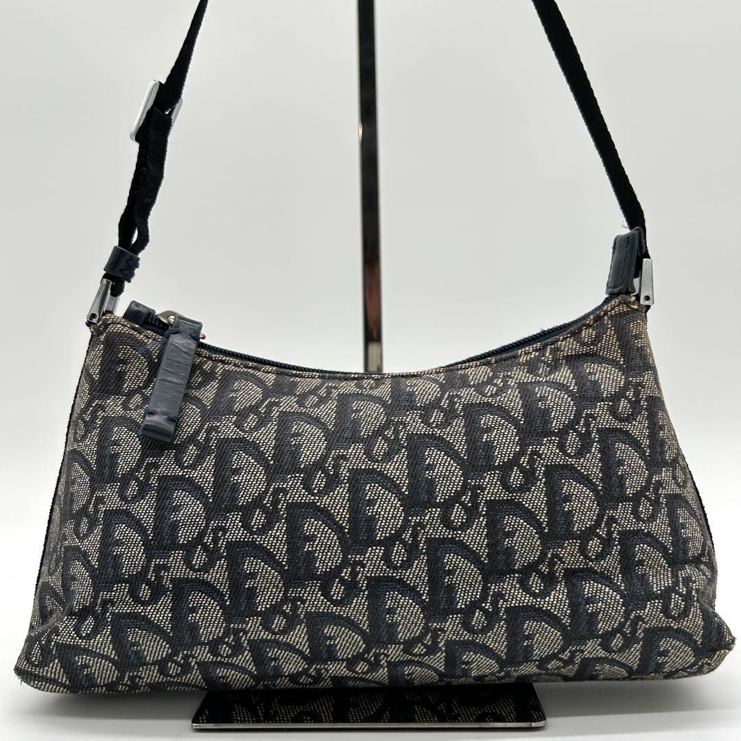 【美品】クリスチャンディオール アクセサリーポーチ トロッター ネイビー 肩掛け