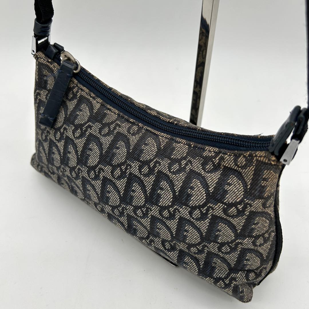 【美品】クリスチャンディオール アクセサリーポーチ トロッター ネイビー 肩掛け