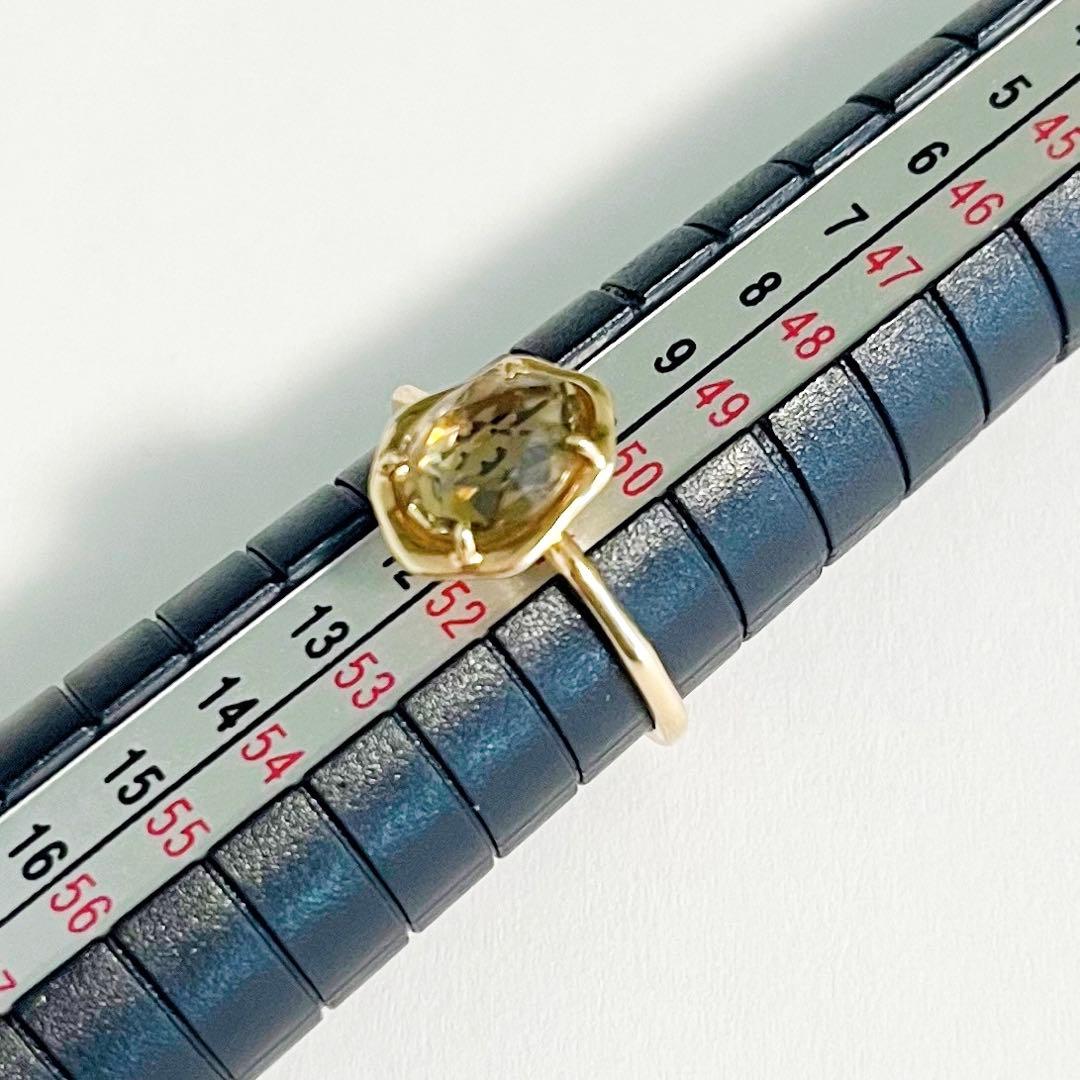 新品 シャンパンクォーツ リング K10 10K 11号 a cote アコテ