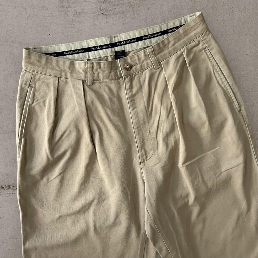 PoloRalphLaurenANDREW90sポロチノ2タックベージュW32