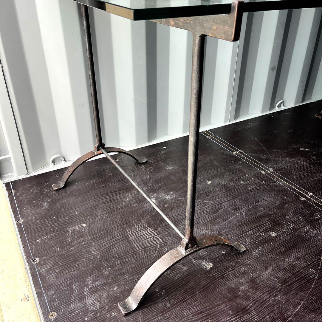 取付無料！真鍮 ガラス天板 インダストリアル モダンダイニングテーブル✨