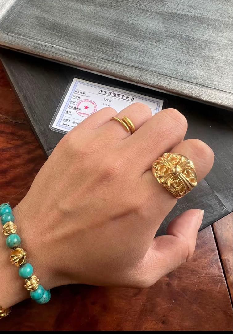 クロムハーツ22kキーパーリング