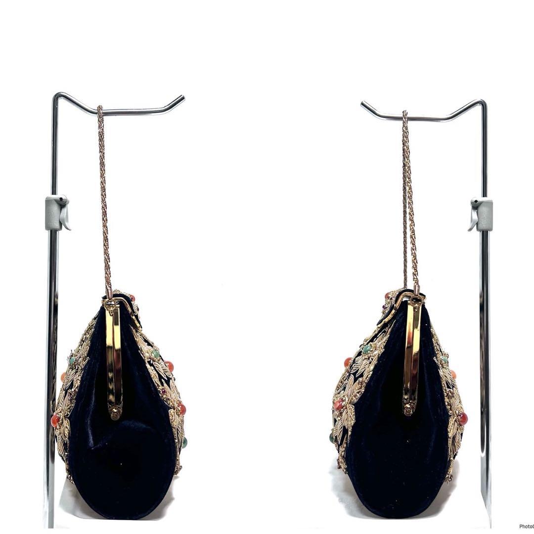 【美品】LUMY はしもと ルミー/皇室御用達/ ハンドバッグ ビーズバッグ