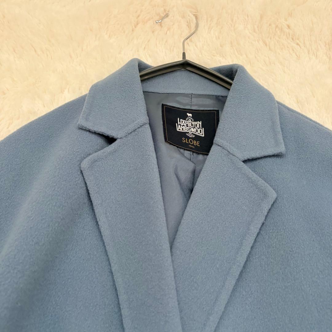 人気✨スローブイエナ HAMILTONダブルフェイスチェスターコート　ブルー