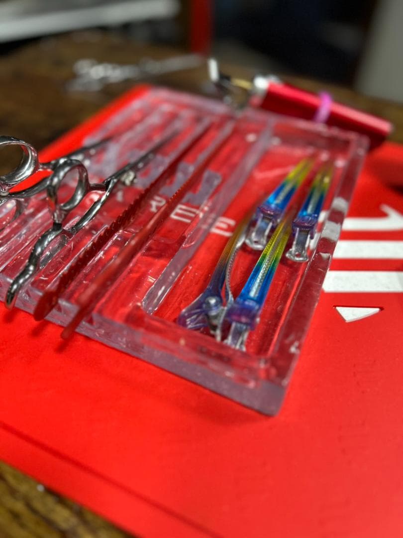 BARBER　barbershop　シザーケース　シザースタンド　レジン