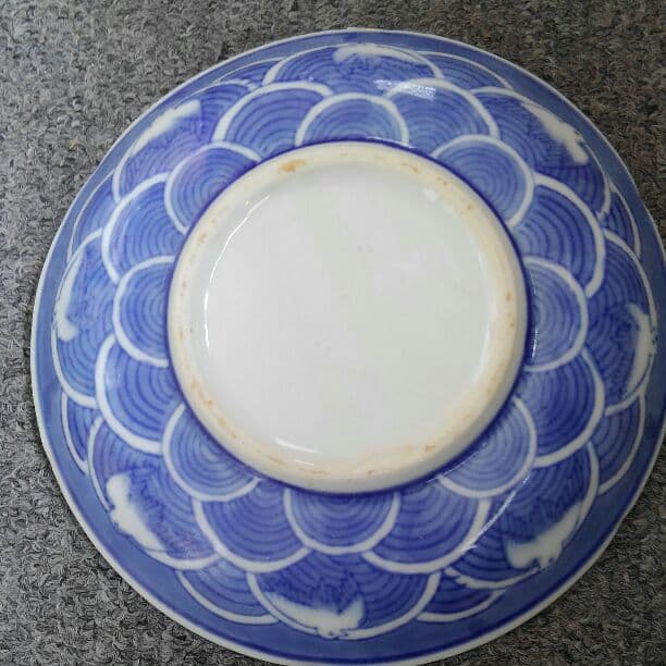 江戸中期　古伊万里　波うさぎ　波千鳥