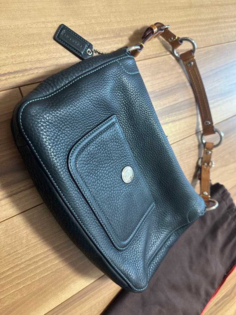 【未使用】COACHショルダーバッグ 8A38 ブラック レザー 保存袋付き
