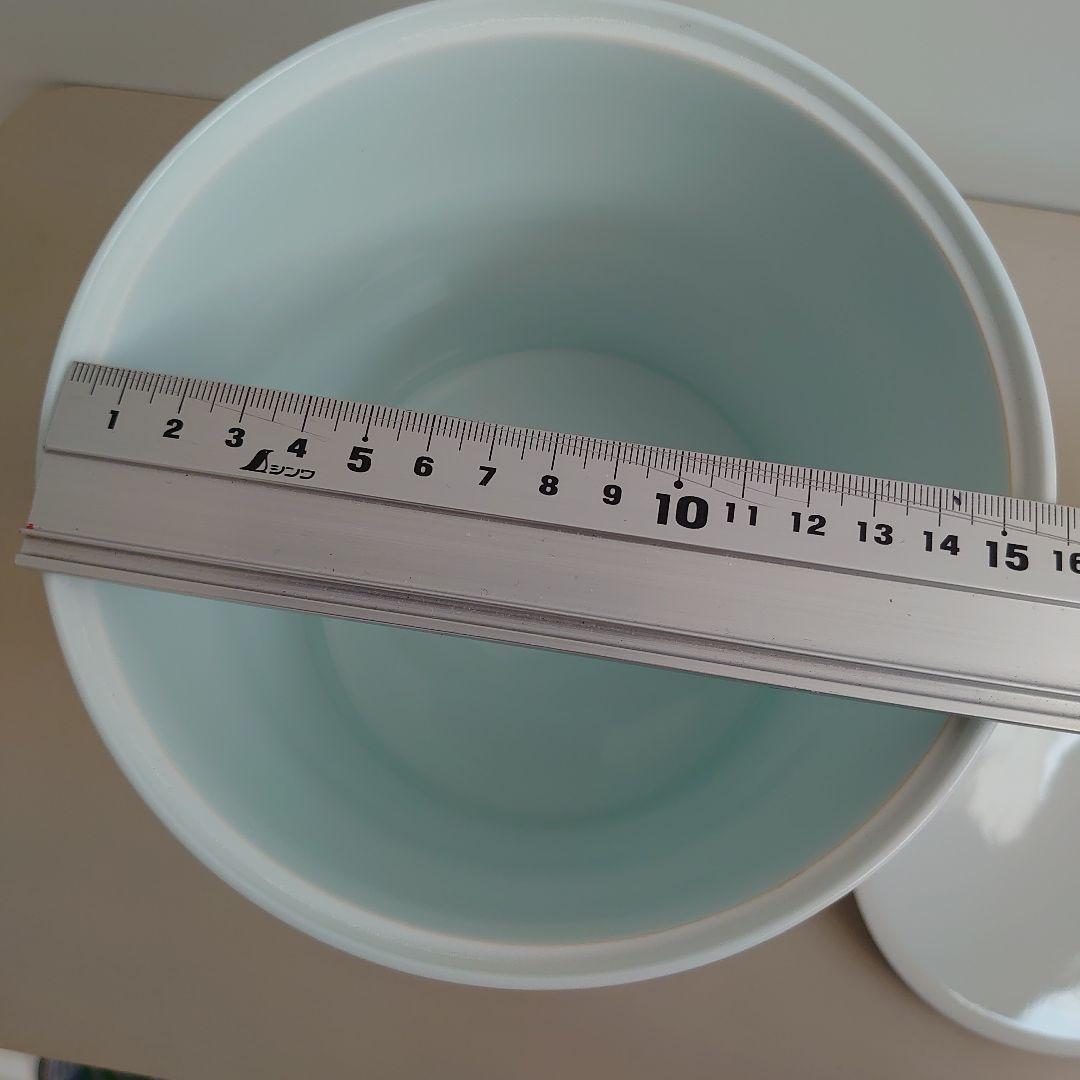 【値下げ不可】人間国宝 井上萬二 白磁 青海波 水指　共箱、共布、栞