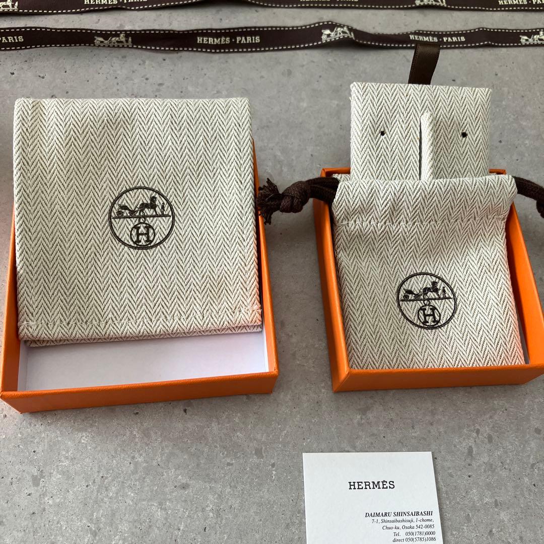 【空箱】エルメス　ミニポップH ピアス・ネックレス空箱ケース　巾着