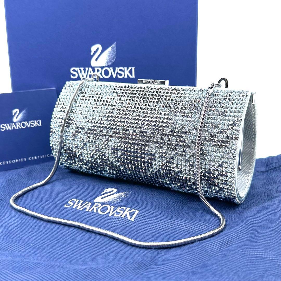 極美品✨スワロフスキー ビジュー イヴニングバッグ 2way クラッチバッグ