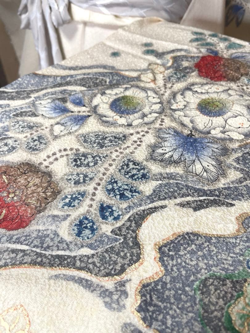 ゲリラセール！振袖 フルセット 辻が花 白 ラメ 成人式