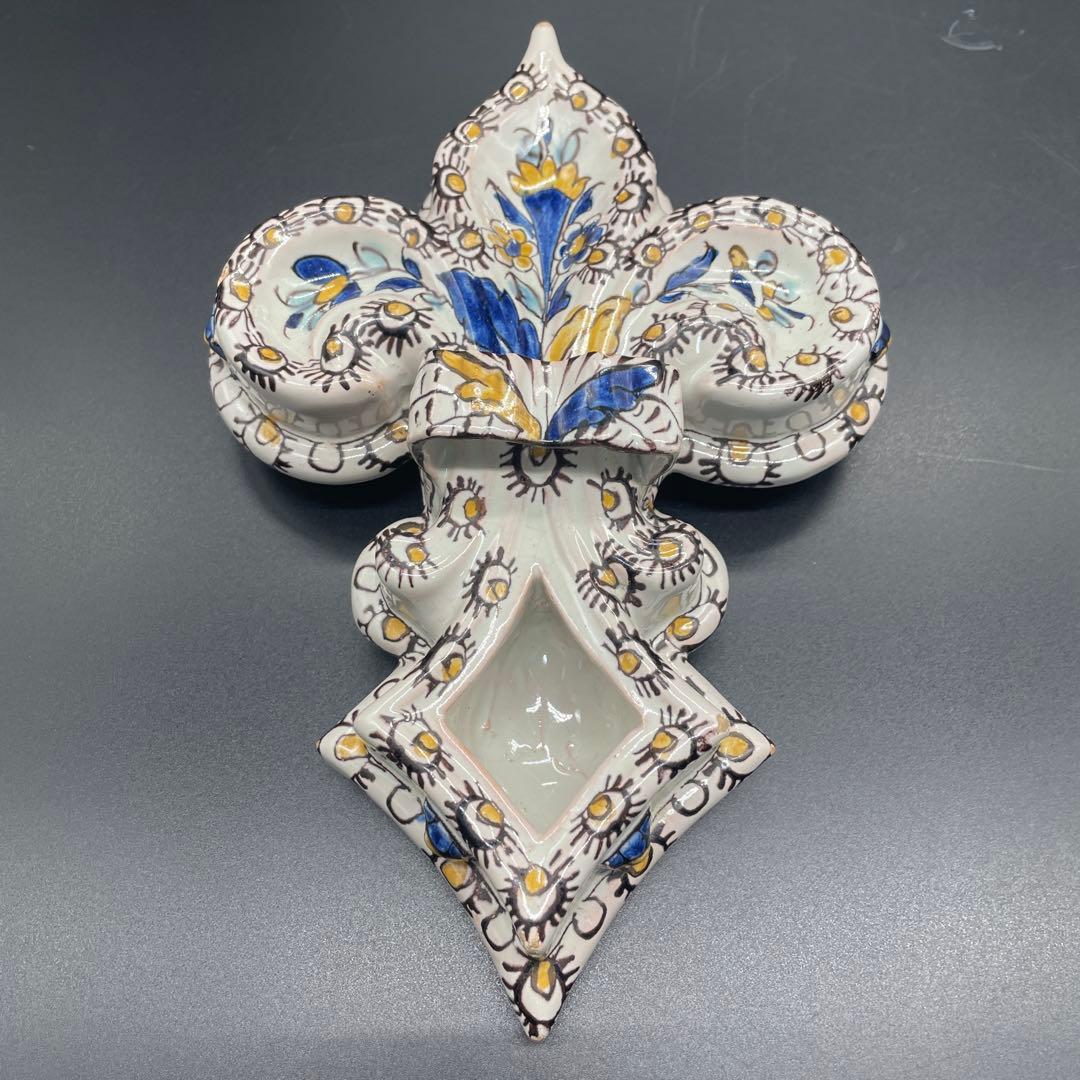 エミールガレ Emile Galle 軟質磁器 花文様 陶器 置物 インク壺